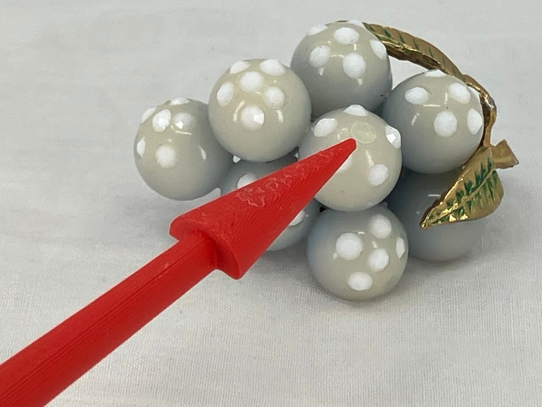 Vintage Forbidden Fruit Lucite Brooch Light Blue Grape Cluster Pin READ