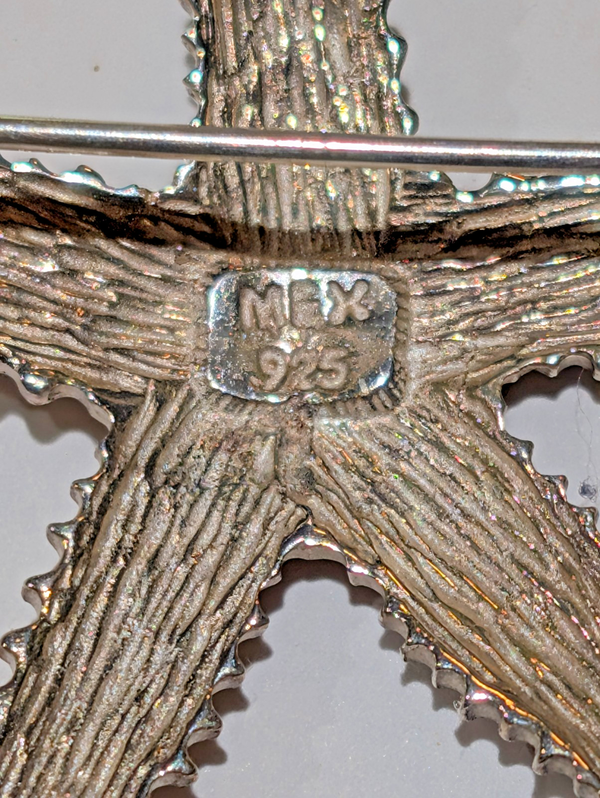 Vintage Mexican 925 Sterling Silver Starfish Brooch MEX 925 2″ Beach Jewelry