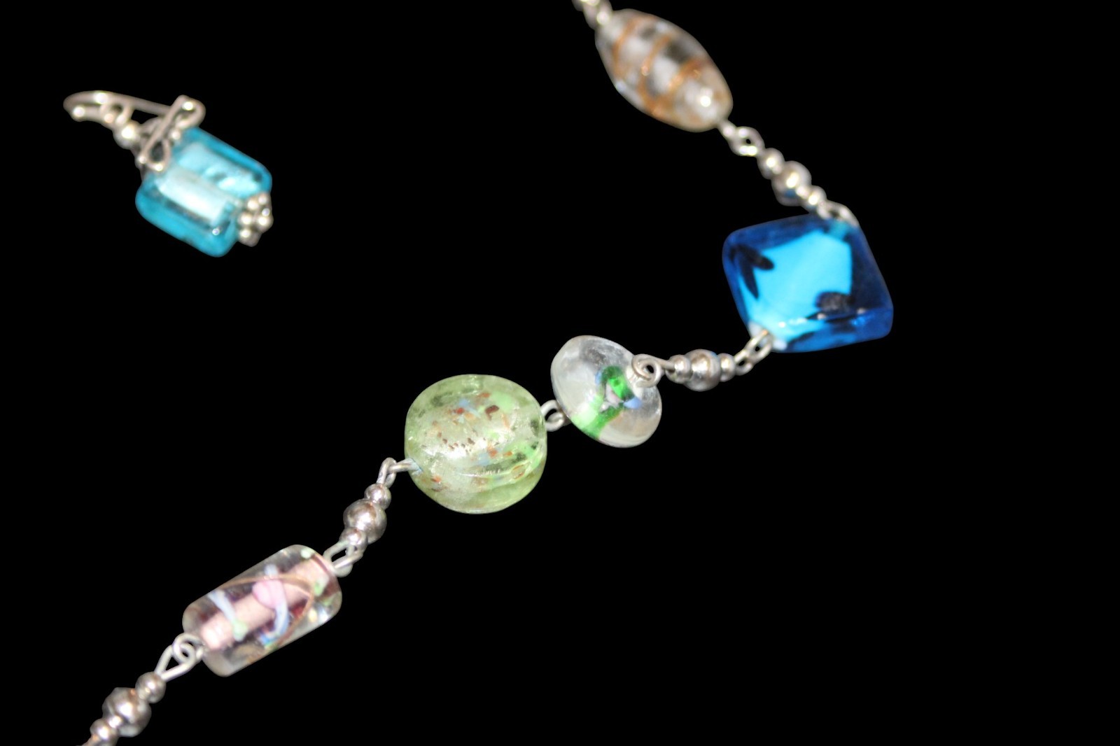 Jewelry Lot VTG Fashion 4 Pc Set Crystals Charms Bracelet Necklace Earrings