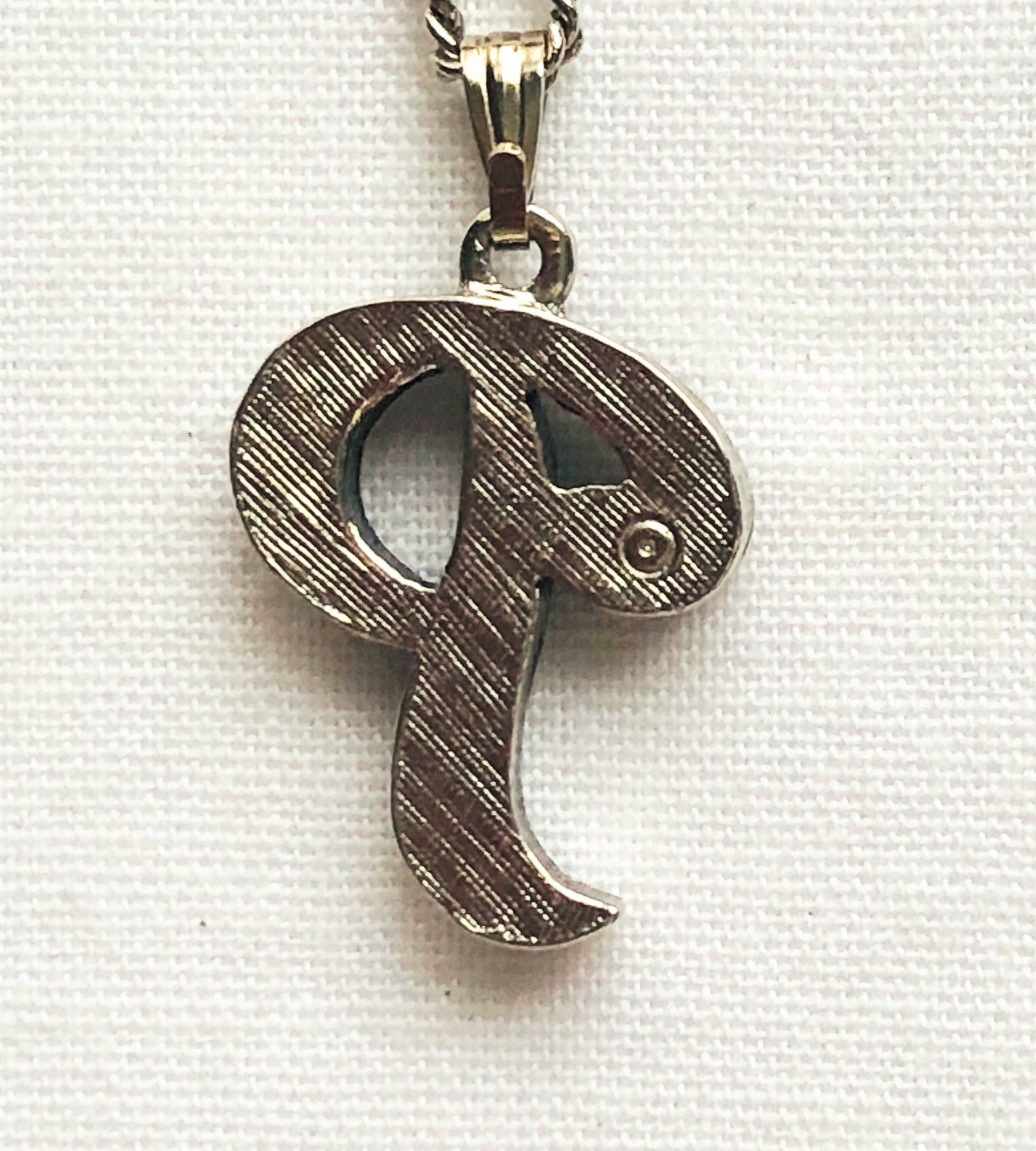 P Initial Monogram Letter Pendant Necklace Marcasite Art Deco Style Jewelry Gift