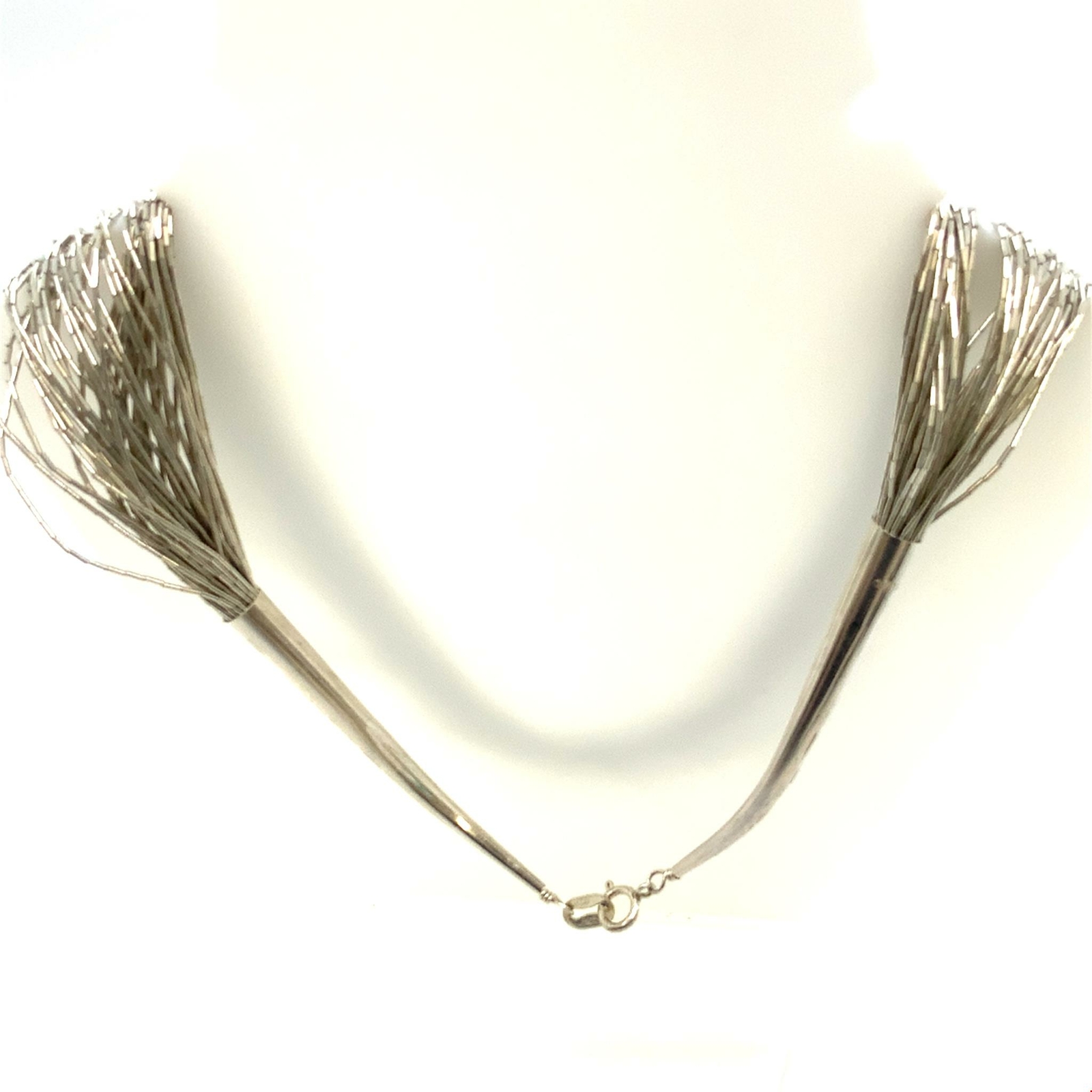 Vtg Signed 925 Carolyn Pollack Liquid Silver Multi Strand Design Necklace 20 1/4