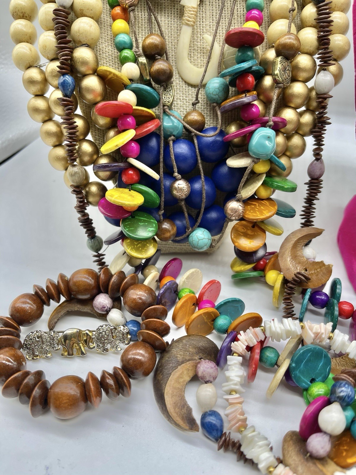 Jewelry Vtg To Mod Safari Boho Wood Beach Shells Mop ++ Pcs Lb Lot JL210