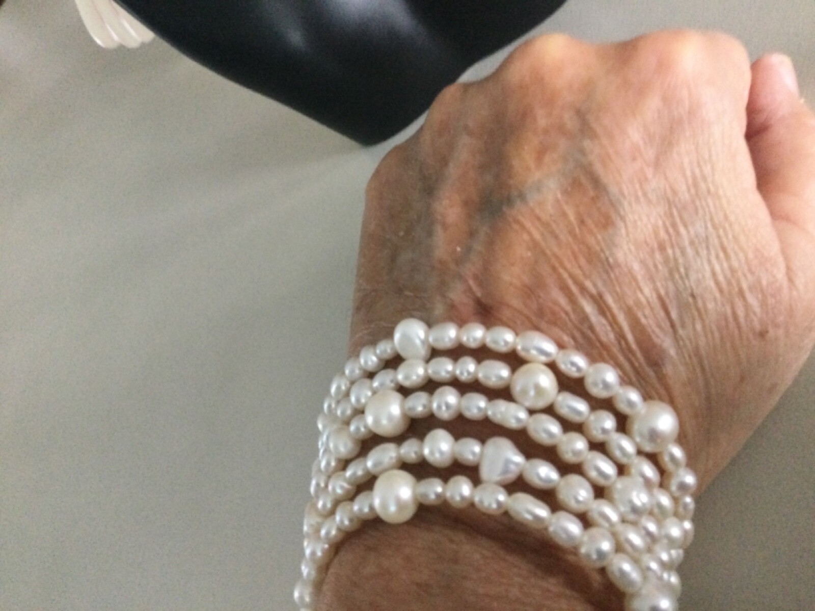 Vintage Real Baroque/ Fresh/ Cultured Pearl Stack Multi-Coil Wrap Bracelet