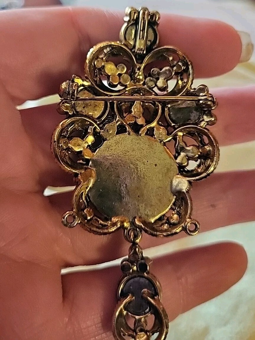 JULIANA DeLizza and Elster MOROCCAN MATRIX Vintage Dangle Pin Brooch Pendant
