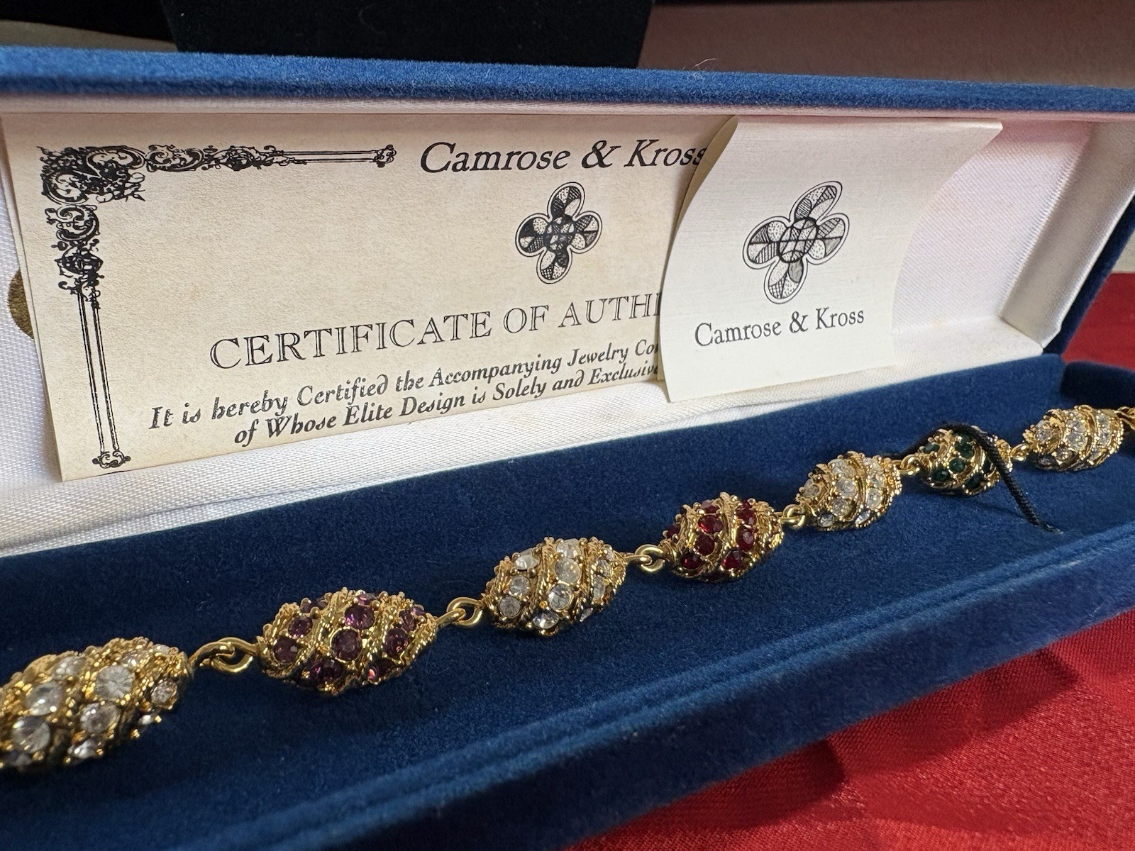 Camrose & Kross Jackie Kennedy JBK Royal Egg Bracelet. Signed JBK
