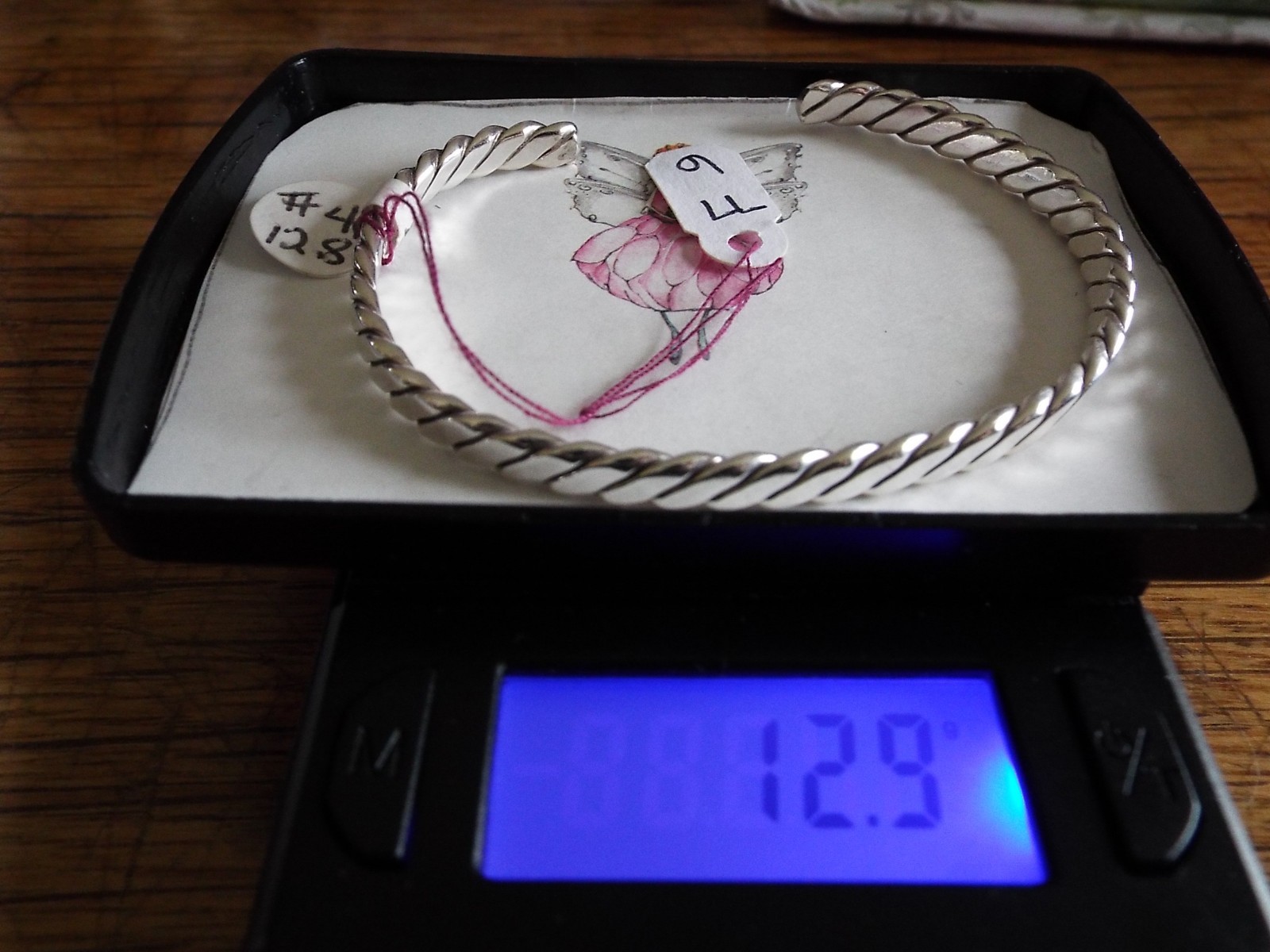 Vintage sterling silver braided cuff bracelet 2 1/4 across 12.9 grams Shiny