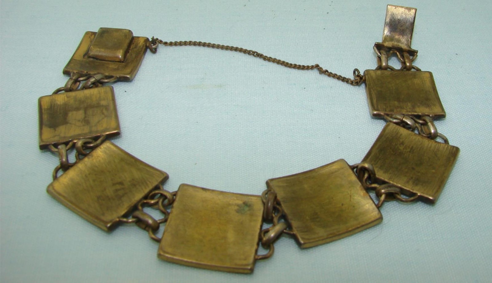Vintage Damascene Toledo Spain Buildings Horse Solider Designs Link Bracelet