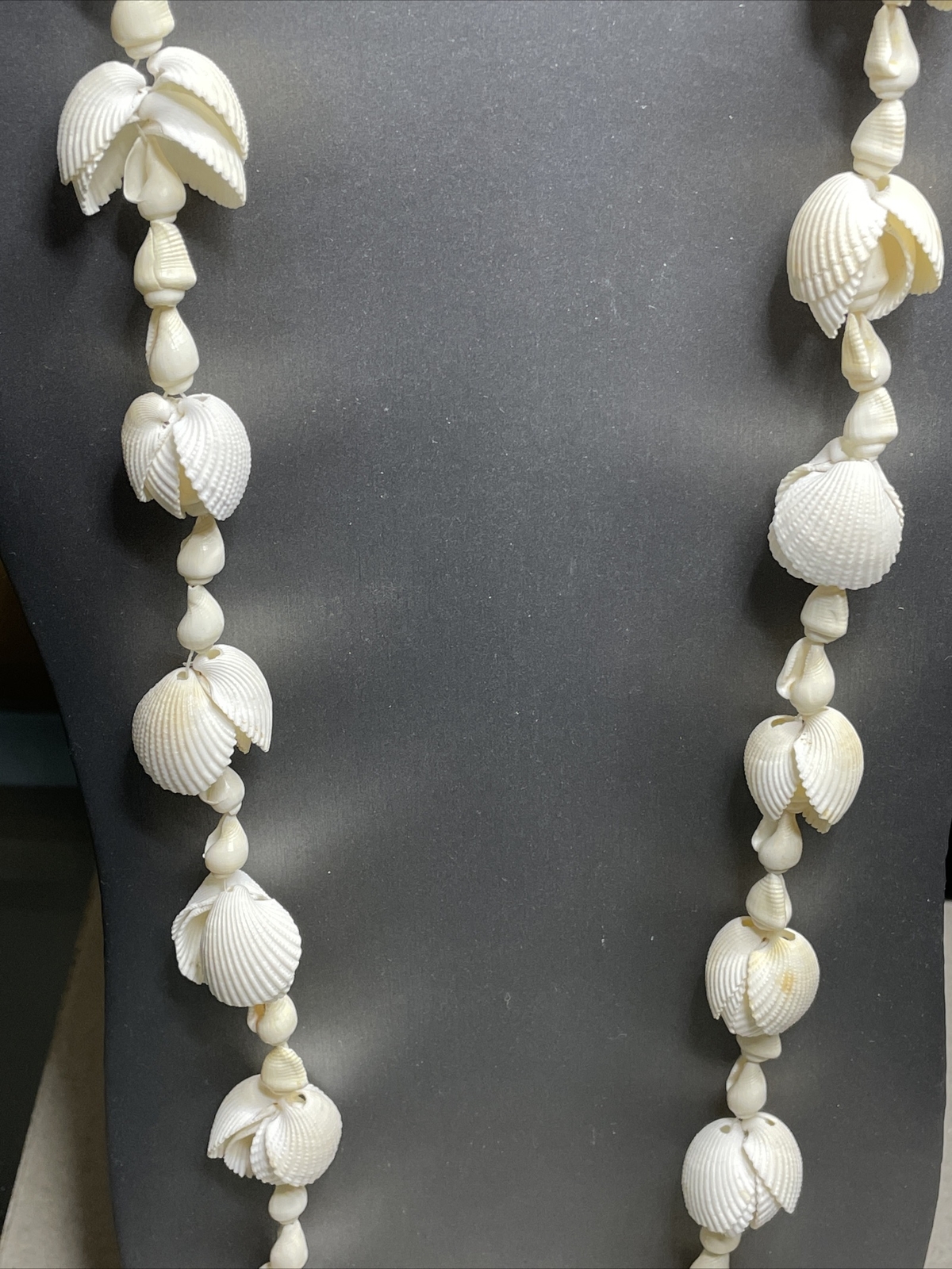 2 Strands Of Vintage Trumpet, Conch & Cowrie 1950’s Island Lei’s, Post Landing