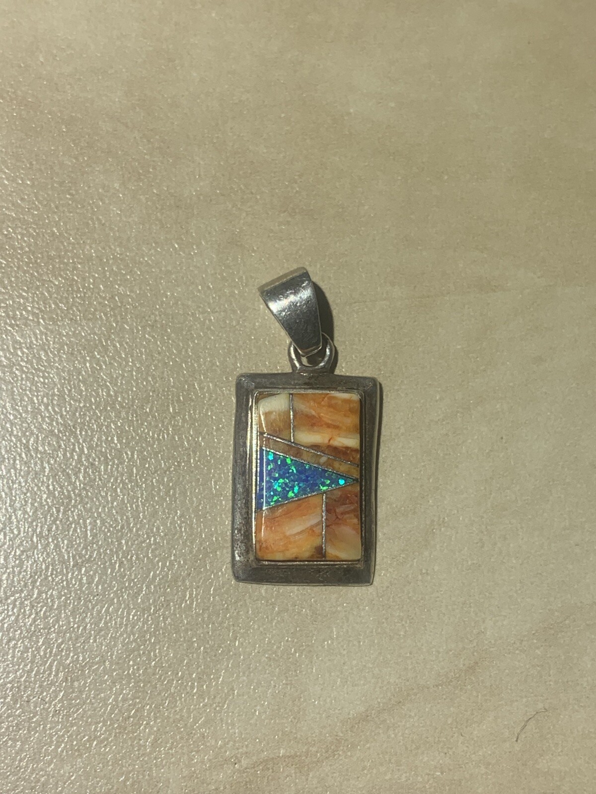 Southwestern Tested Sterling 925 Handcrafted Multi Gemstone Pendant