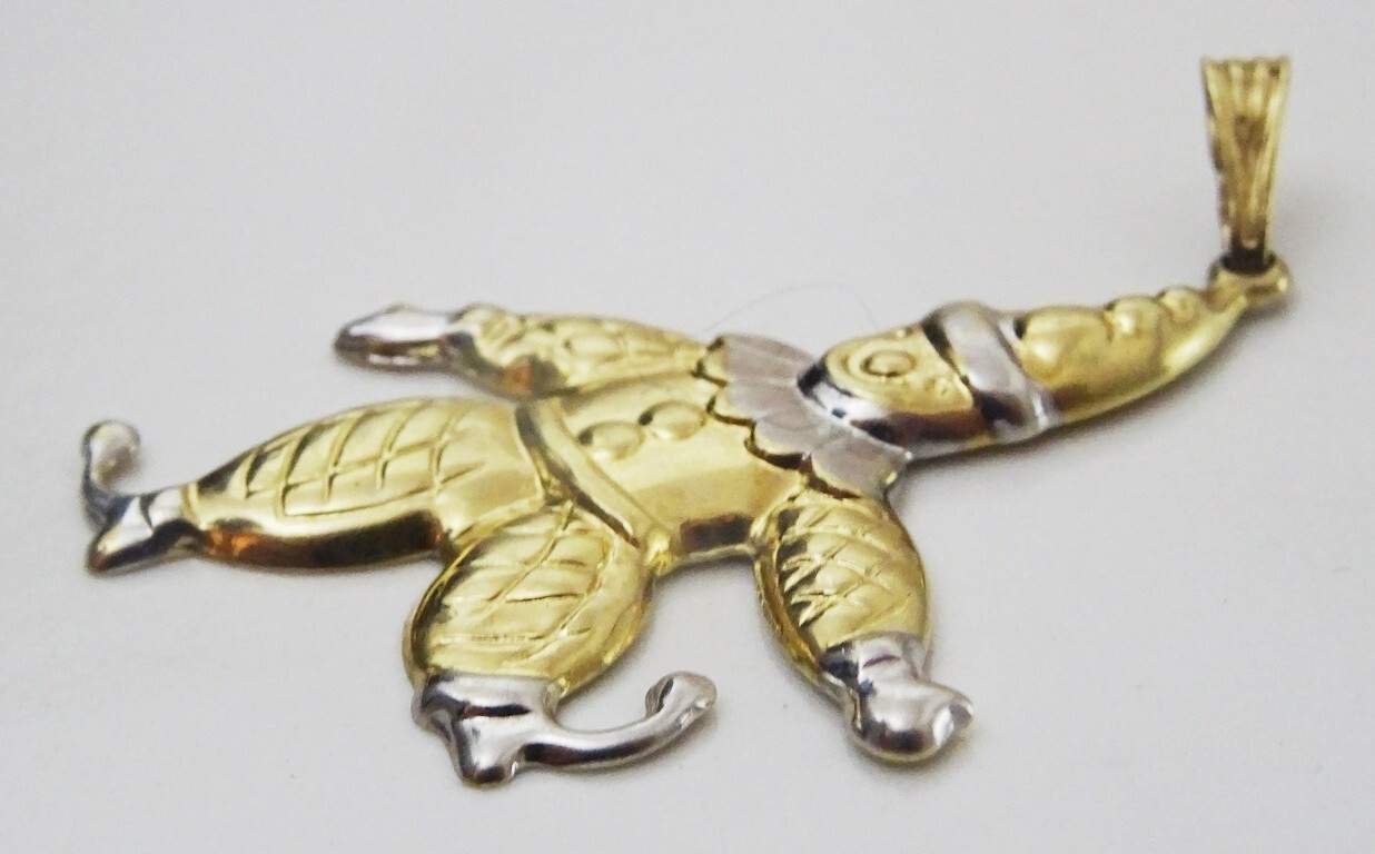 Vintage 9 karat Yellow and White Gold Charm of Jester – Clown