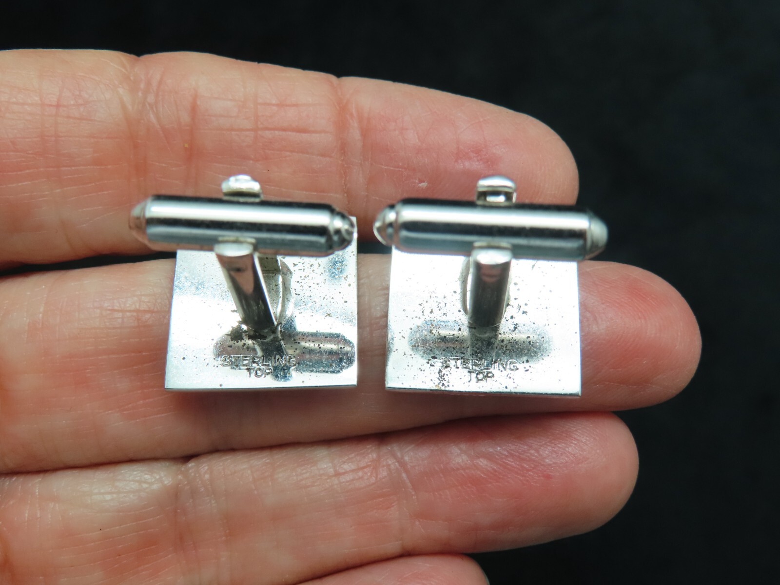 Vintage Sterling Silver Top Men’s Cuff Links