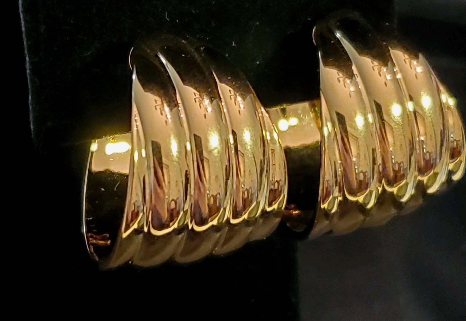 NAPIER Vtg Earring Set, Adjustable Clip- on Hoops, 1 Silver & 1 Gold, Embossed