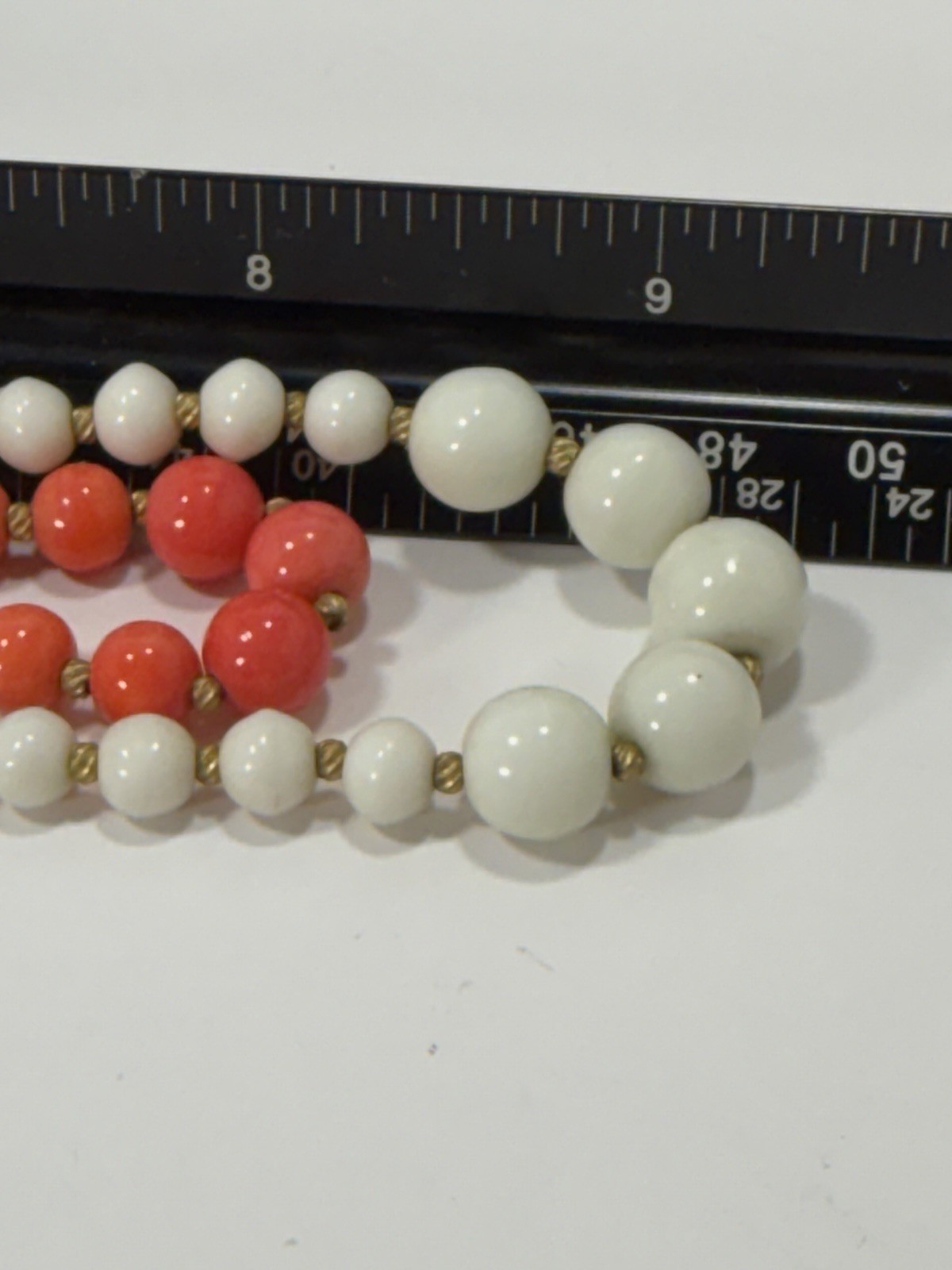 Stunning Antique Natural White & Pink Coral 18” Necklace 34g
