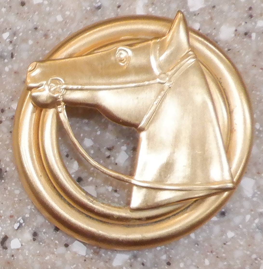 Vintage Equestrian Horse Gold Tone Brooch Pin