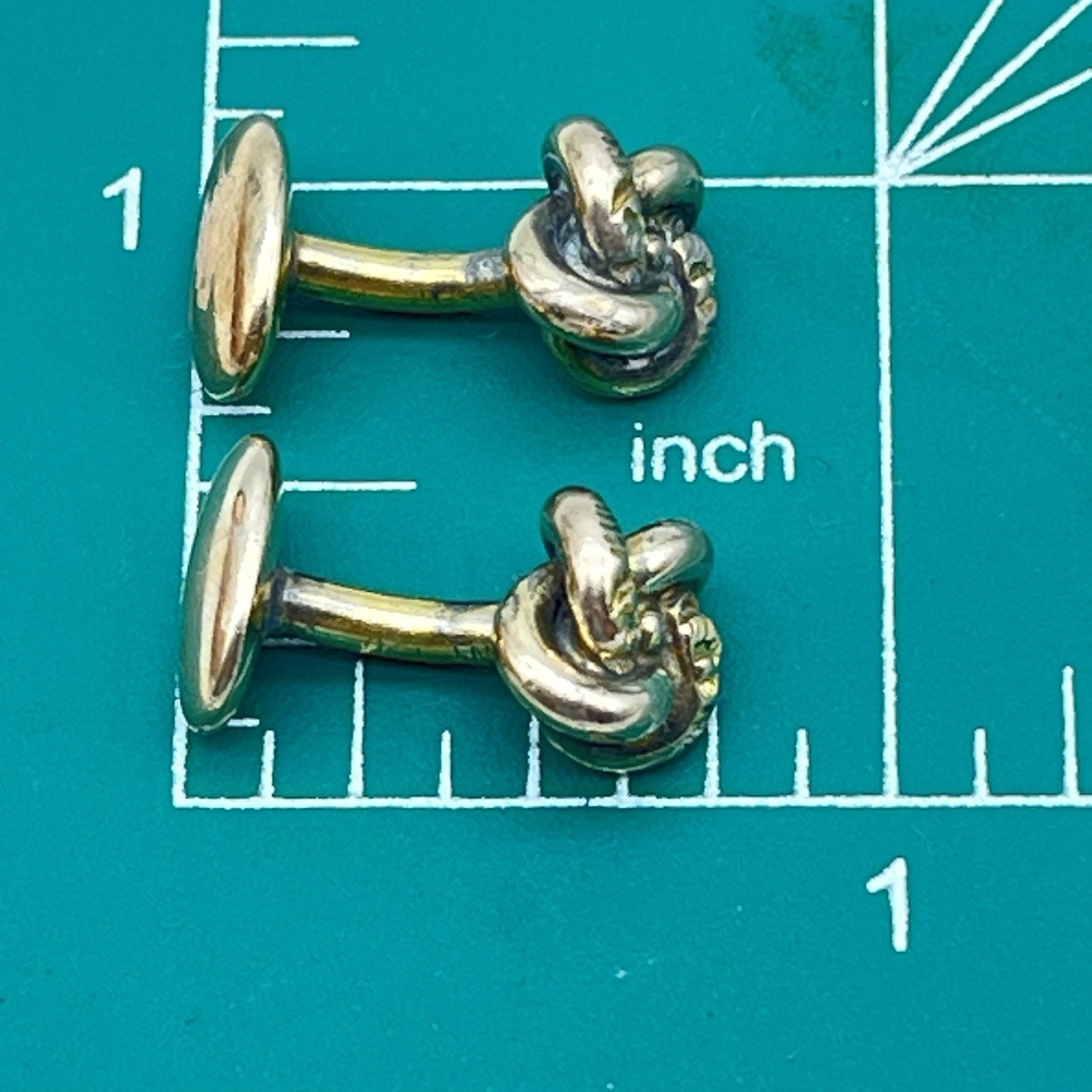 Vintage Love Knot Cufflinks Gold Plated Classic Set .75″