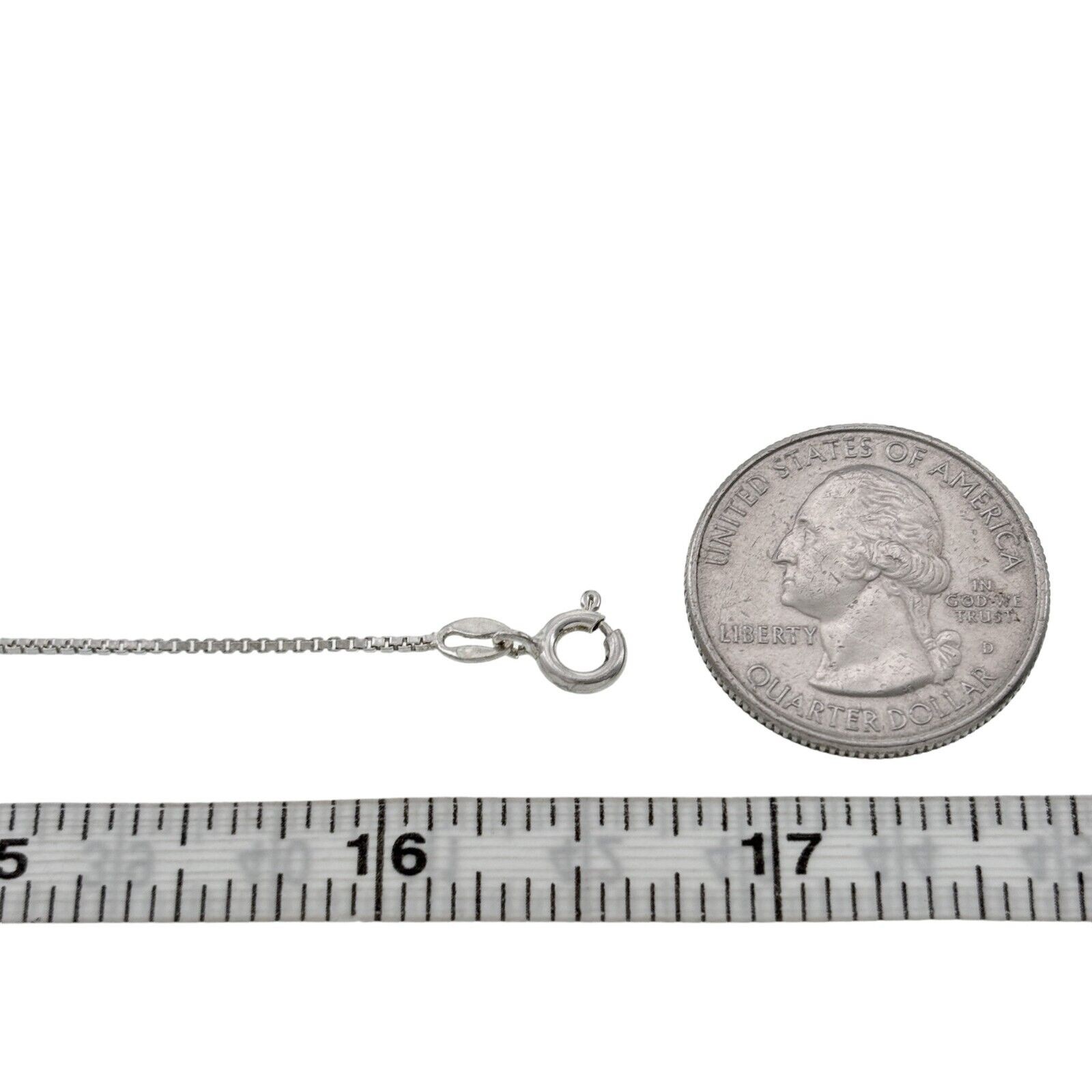 Vintage Italian Sterling Silver 925 Box Chain Necklace 16.5″