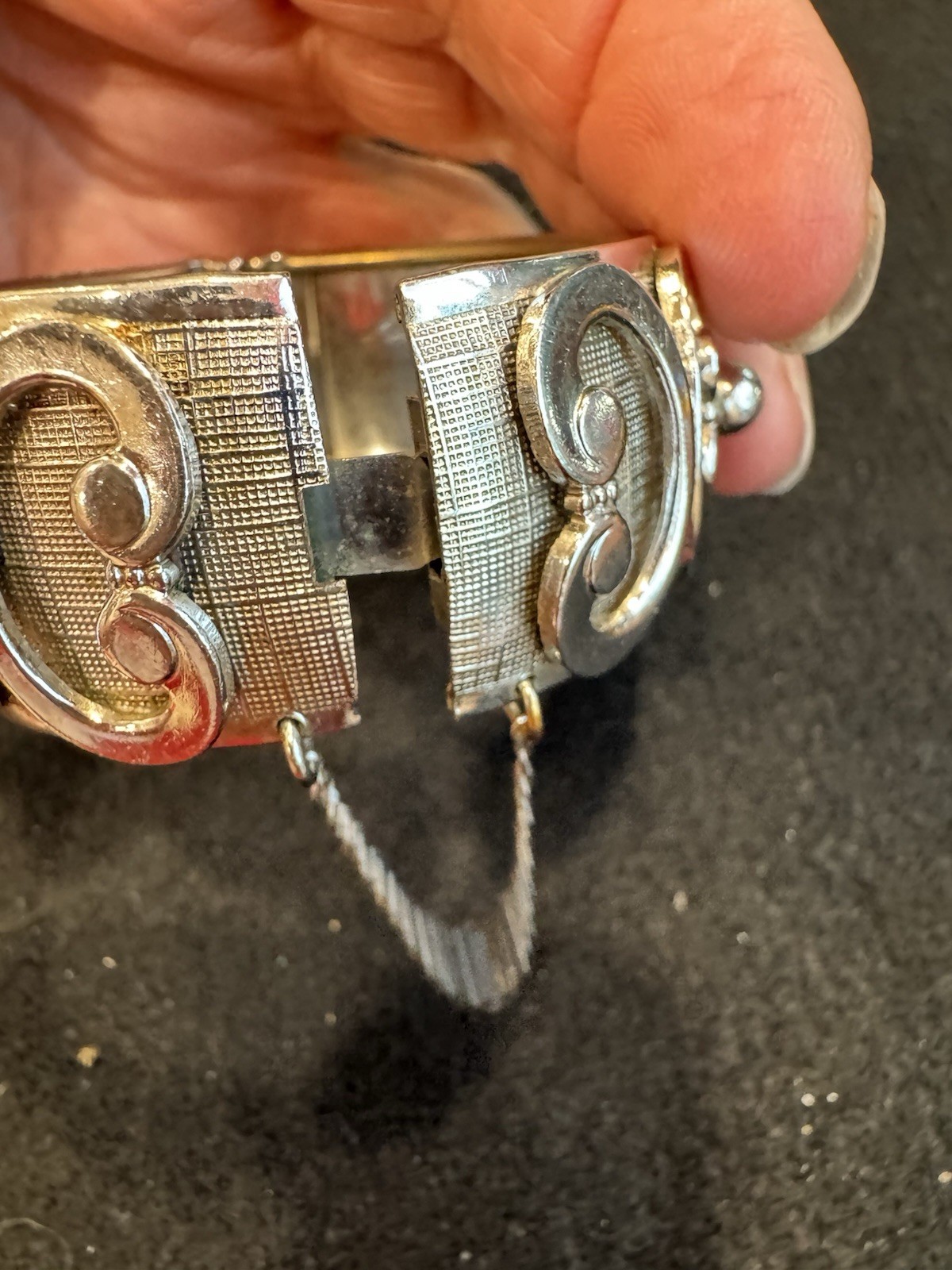 Vintage Whiting & Davis Hinge Cuff Bracelet