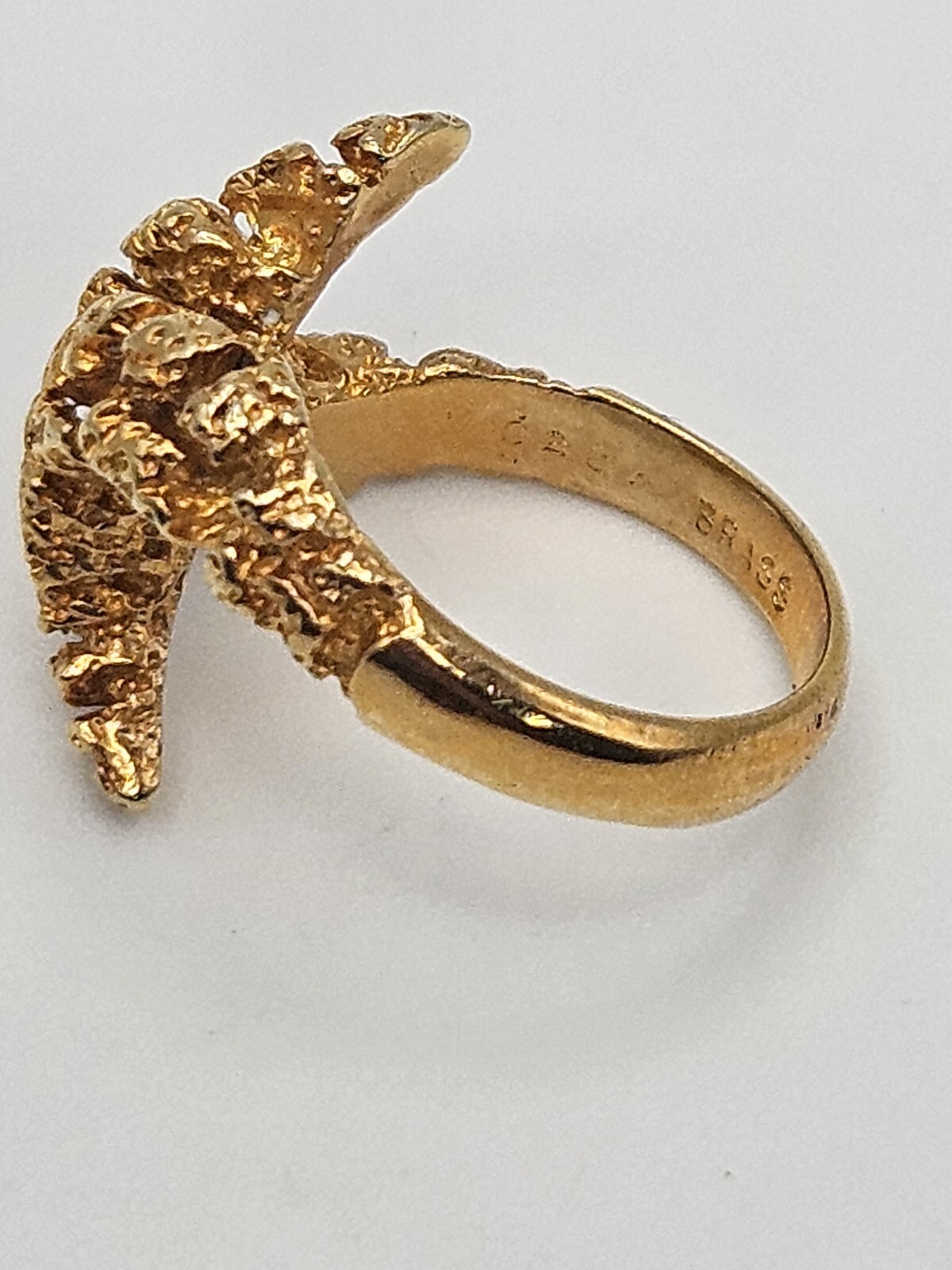 Vintage Modernist Gold Tone Finish Over Brass Petite Ring Size 6