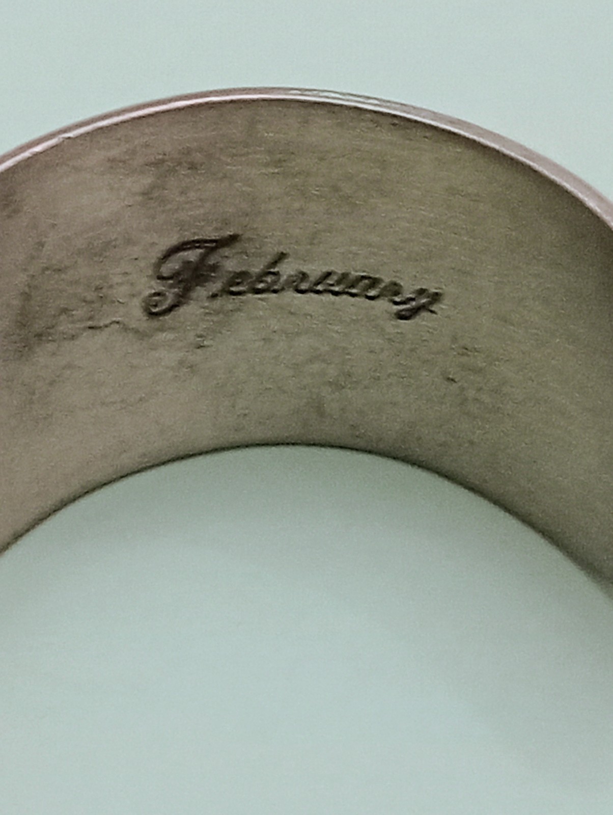 Salisbury Pewter Cuff Bracelet Floral “February” Vtg