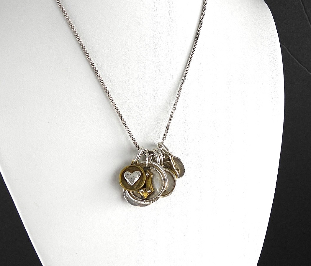 Waxing Poetic 925 Sterling Silver Popcorn Chain Necklace Charms Pendant Jewelry