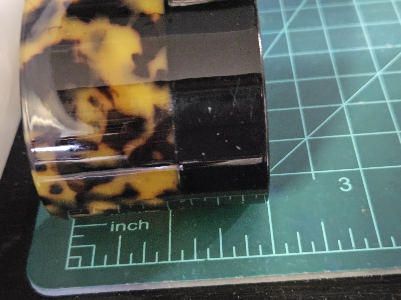 Vintage Faux Tortoise Shell Plastic Acrylic Wide Cuff Bracelet