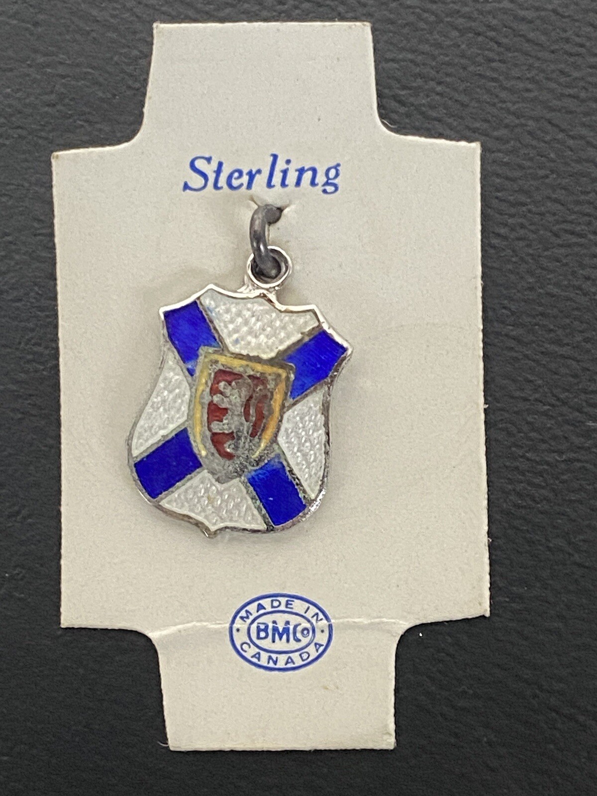 VTG NEW Sterling Slver & Enamel Charm Nova Scotia Canada Souvenir Enamel BM co