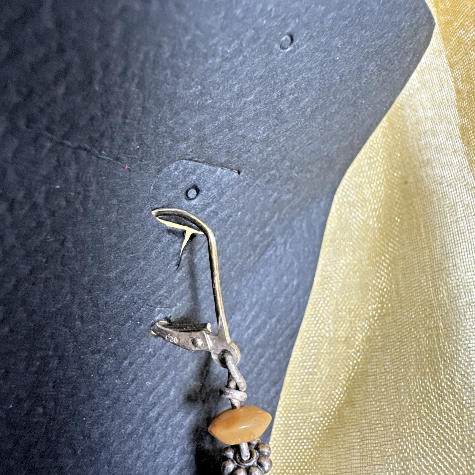 NEW OLD STOCK 80S VTG BLUE MOON GARDEN GLASS WORKS STUDIO 925 DANGLE EARRINGS