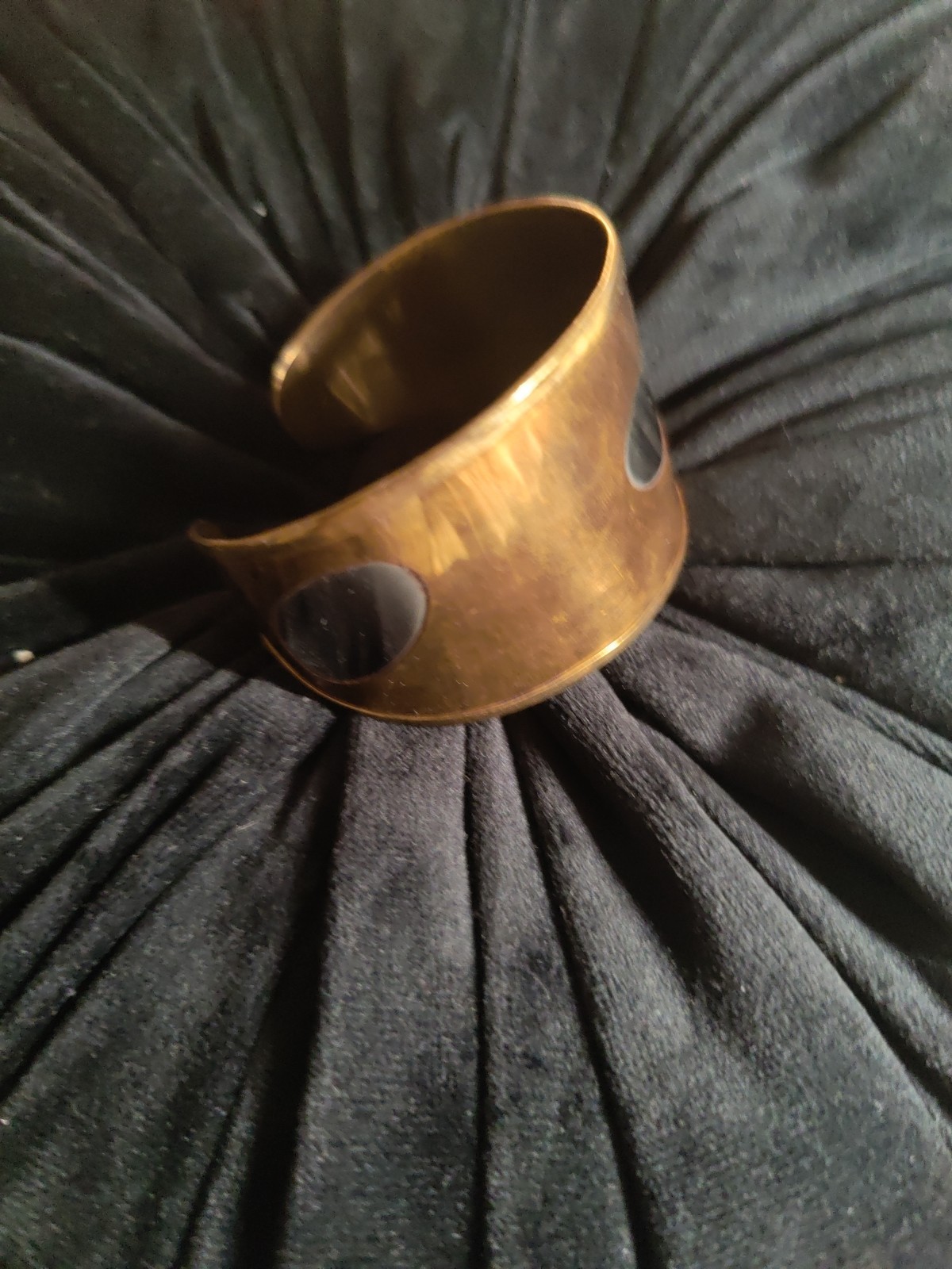 Vintage Modernist Brutalist Cuff Bracelet Copper Brass Silver Artisan