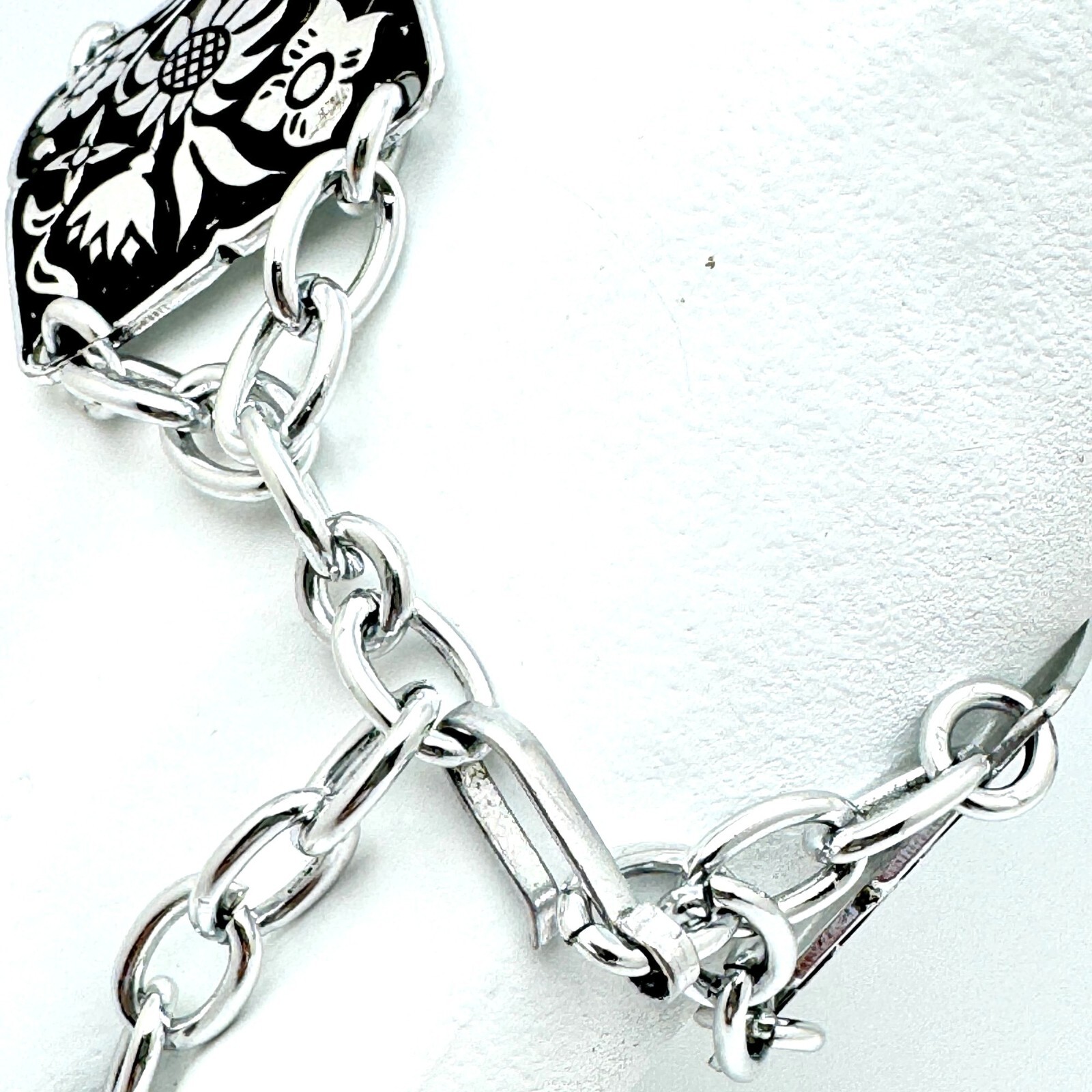 Vintage Bracelet Western Germany Aluminum Embossed Flowers Floral Gift