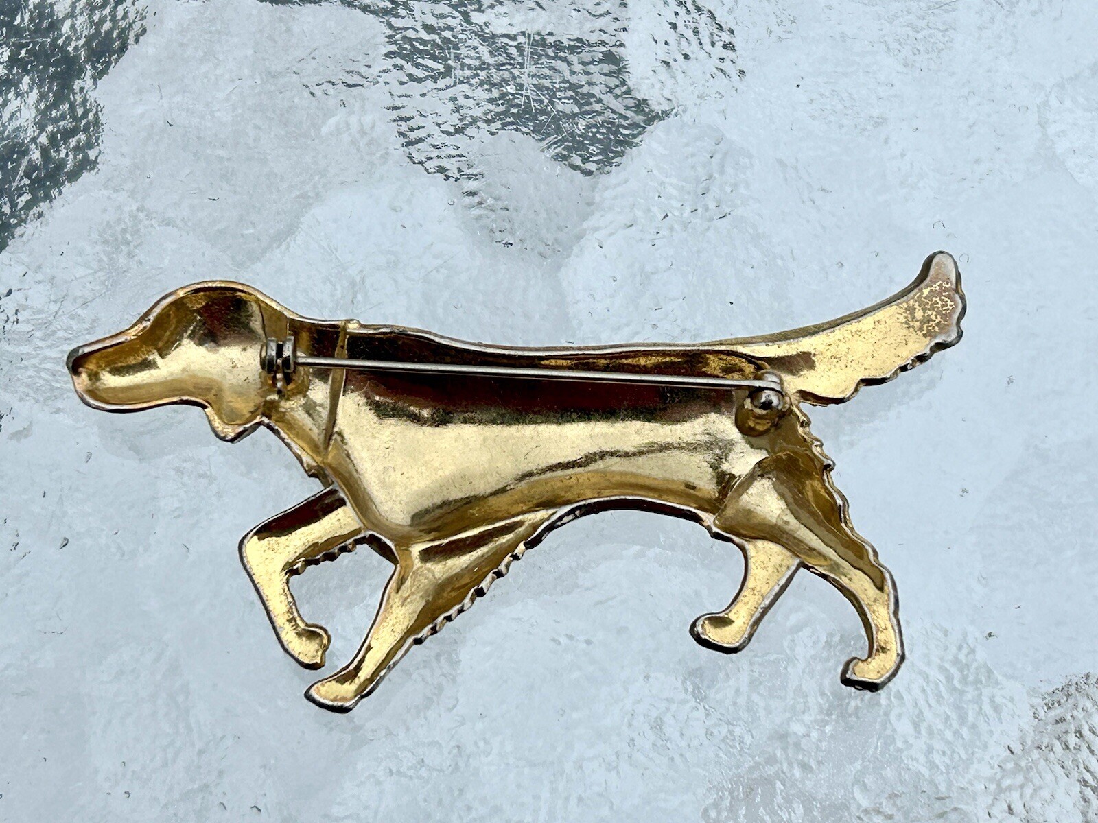 Vtg Rustic Artisan Pointer Dog Hunting Dog Rare Brooch Pin 21.4g