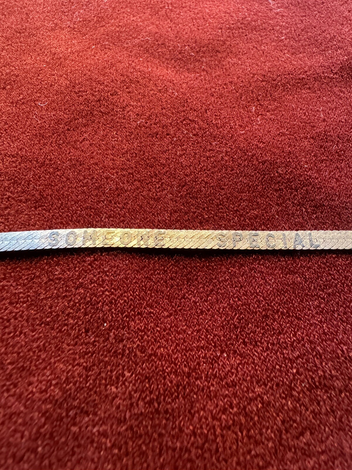 “Someone Special” Etched Vintage Herringbone 925 Sterling Silver Italy 7.25in 3G