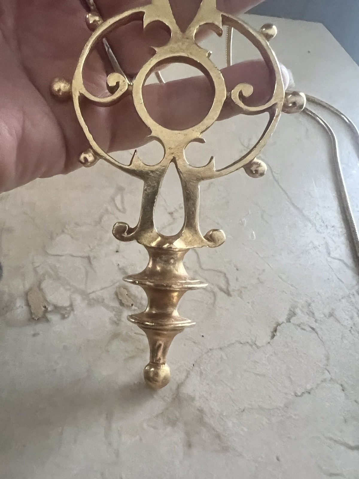 Vintage Arabesque Moroccan Lantern Fitting Pendant Alva Museum Replica Necklace
