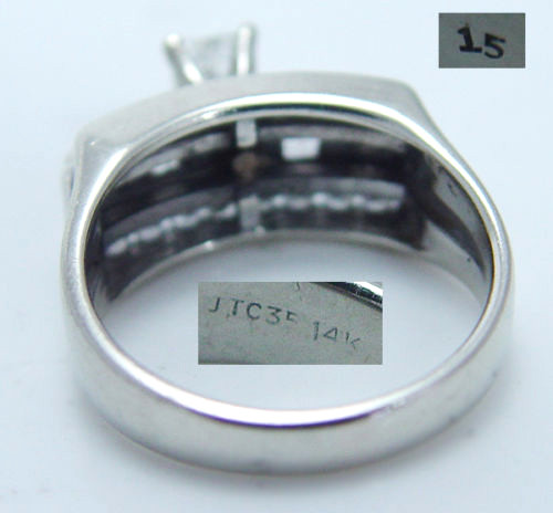 Natural Diamond Ring 14K White Gold Band 1.14 TDW Engagement Estate