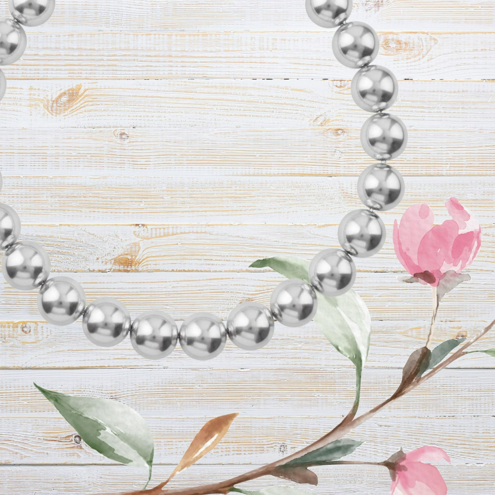 Vintage 16″ Necklace Heavy Silver Tone 16mm Bead 64 Grams NOS Bridesmaids Gift
