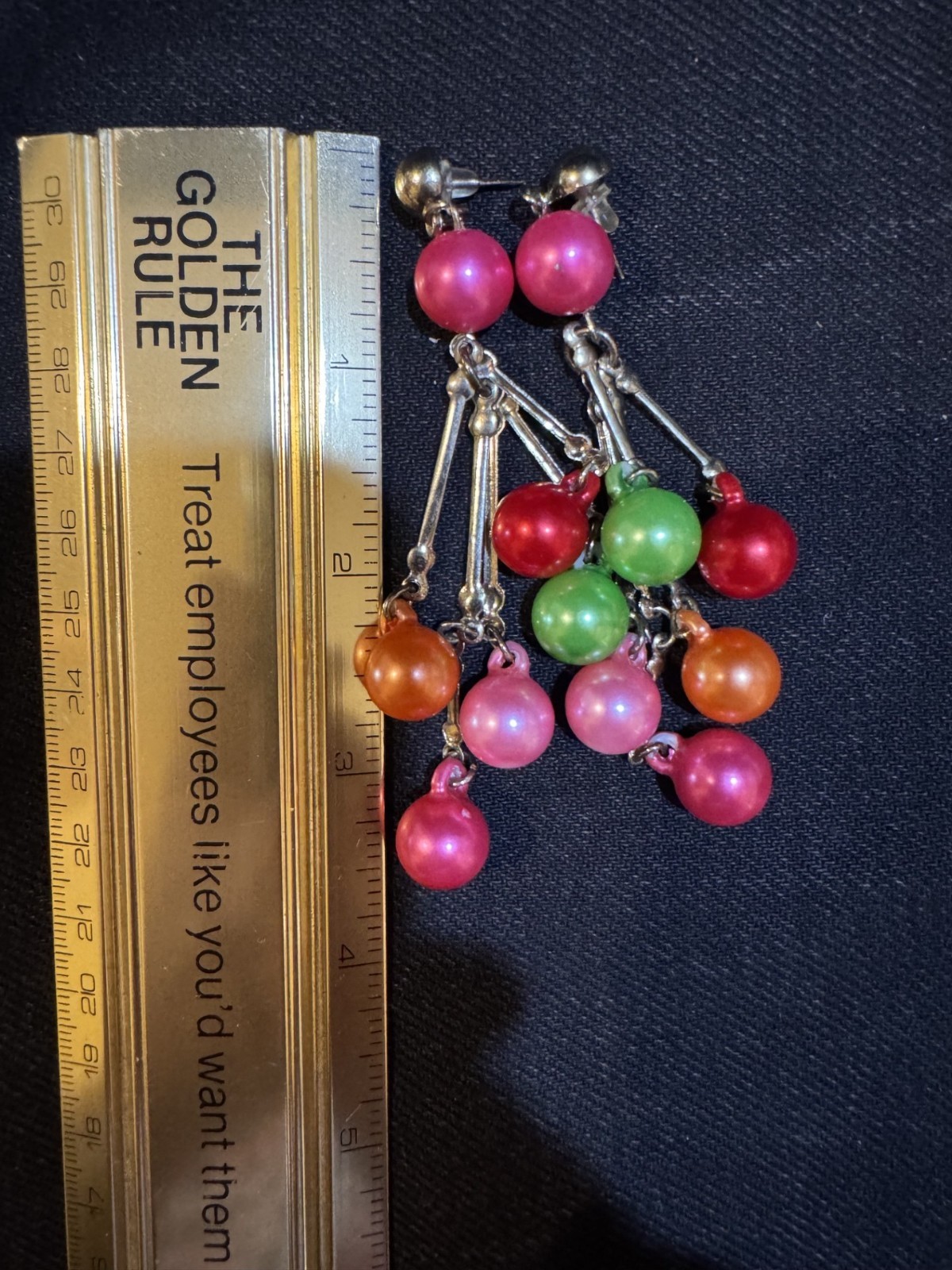 Mod MCM Pink Ball Drop Dangle Vintage Post Earrings 1950’s 1960’sBeautiful & Fun