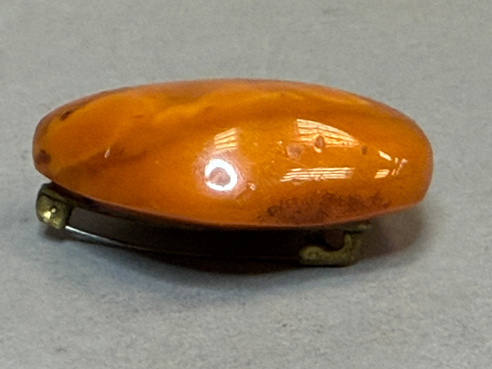 NATURAL OLD ANTIQUE YELLOW BUTTERSCOTCH BALTIC AMBER BROOCH 11,4 gr