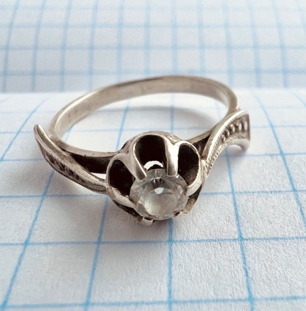 Vintage Ussr Silver 925 Ring Soviet Design Womens Size 5