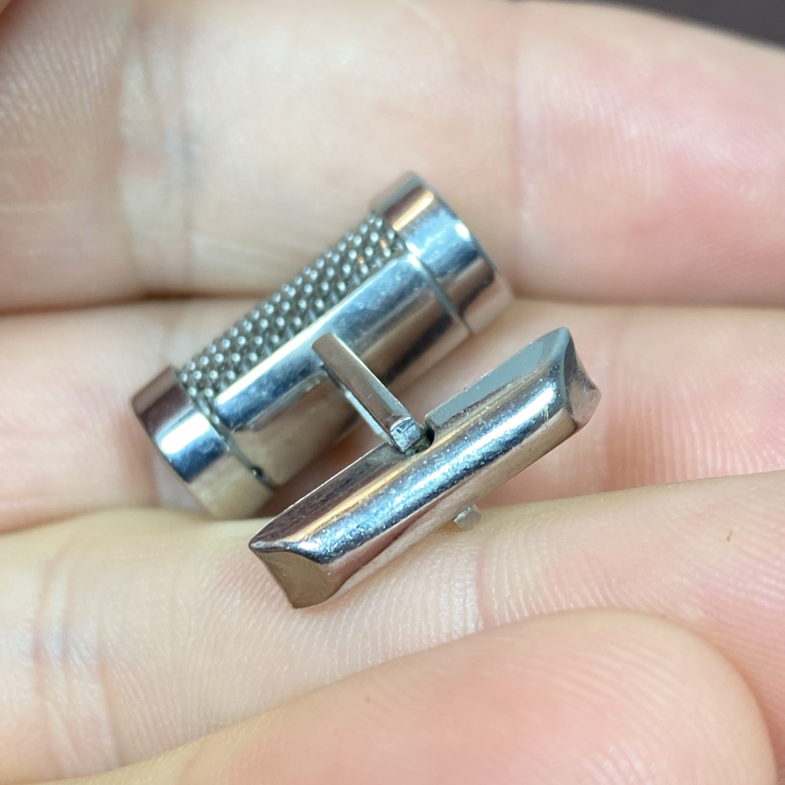 Vtg Round MESH Swank Cuff Links Tie Clip Bar Set (LOOKS LIKE A RETRO MICROPHONE)
