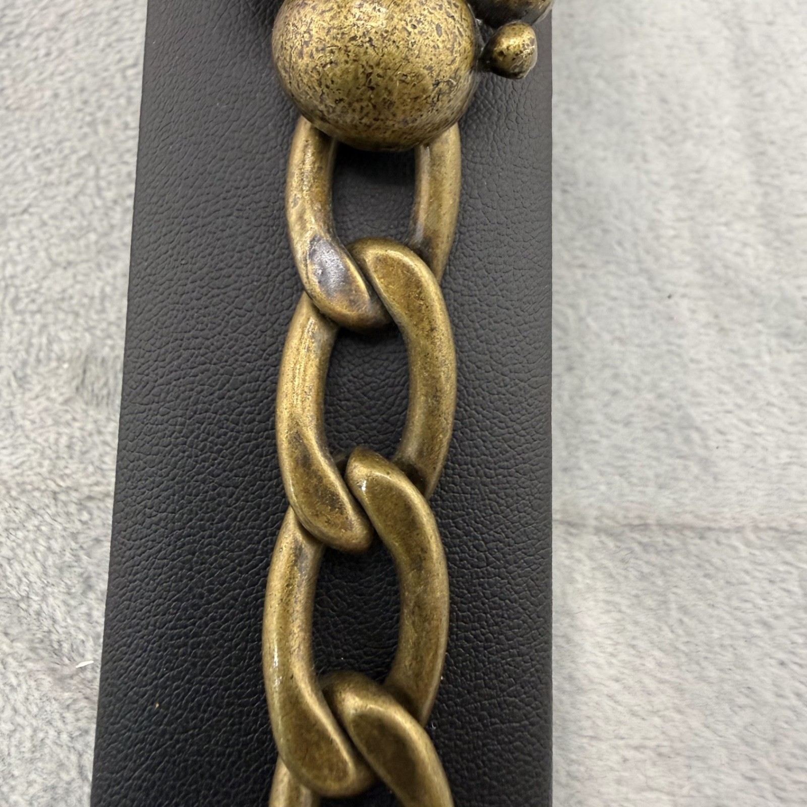 Chunky Bracelet Brass Tone Chain Statement 7.5”