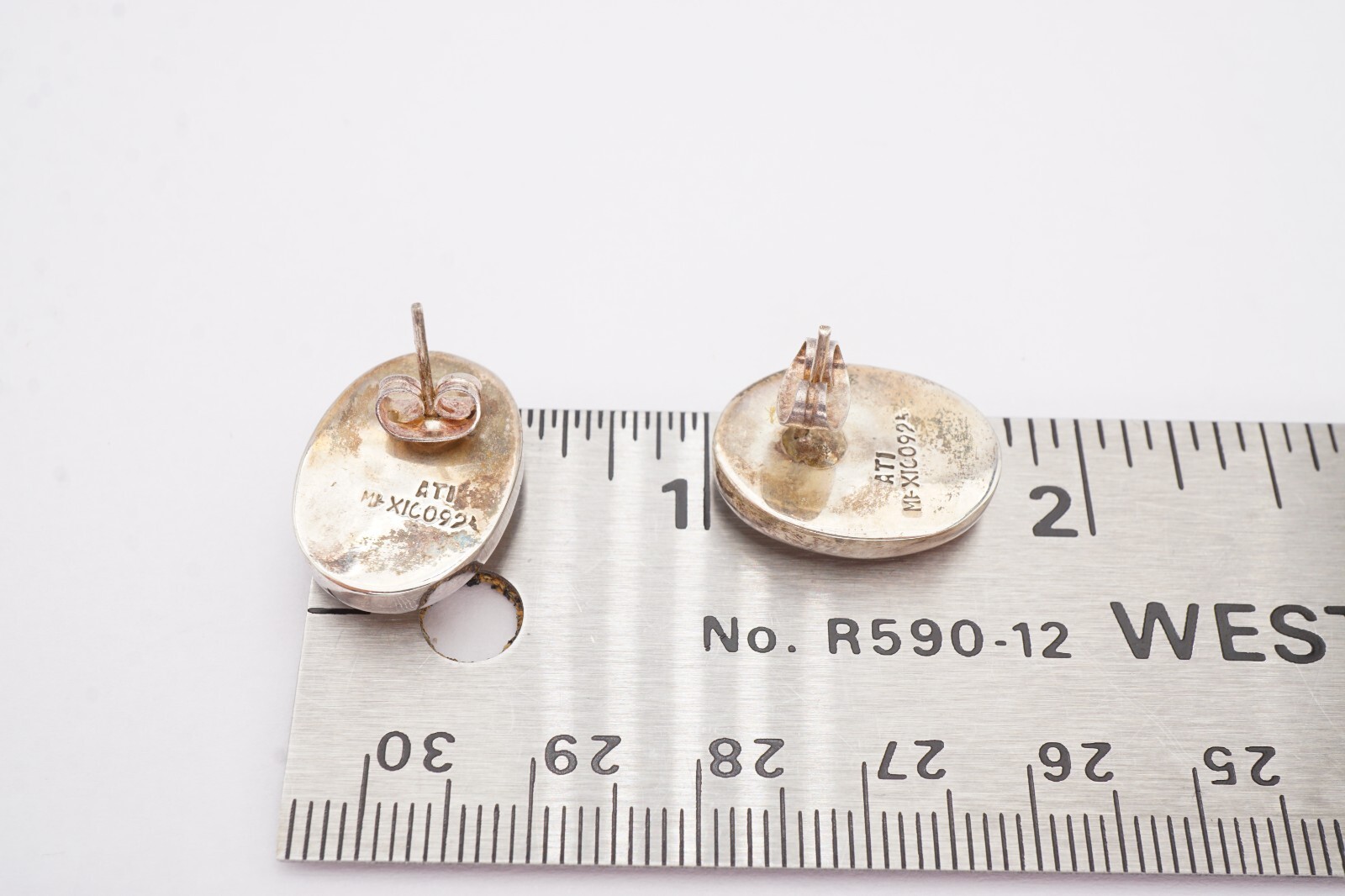 Vintage Sterling Silver 925 Mother Of Pearl Earrings ATI Mexico