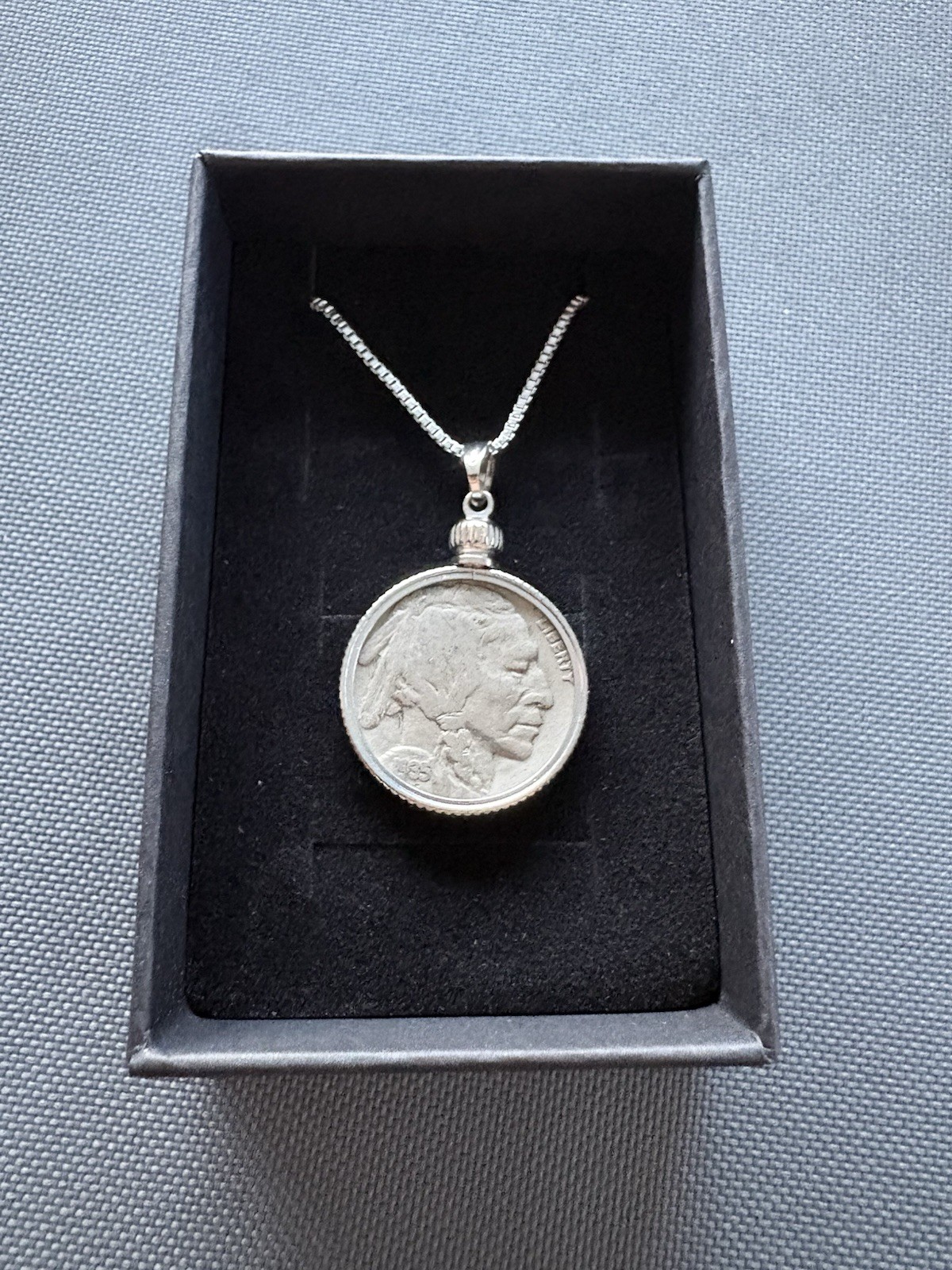 Beautiful Buffalo Nickel Necklace – Authentic Coin – 20in Adjustable Stainless