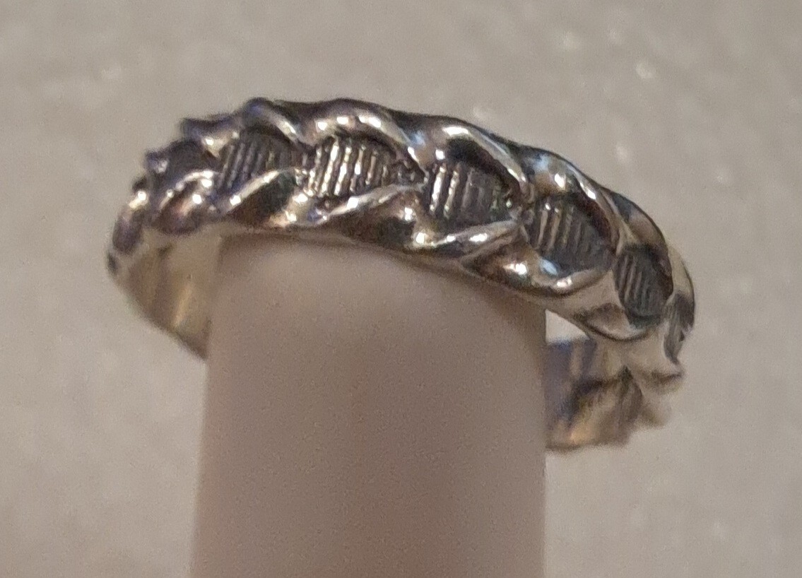 Vintage Sterling Silver Twisted Braided Design Band Rings Signed Designer