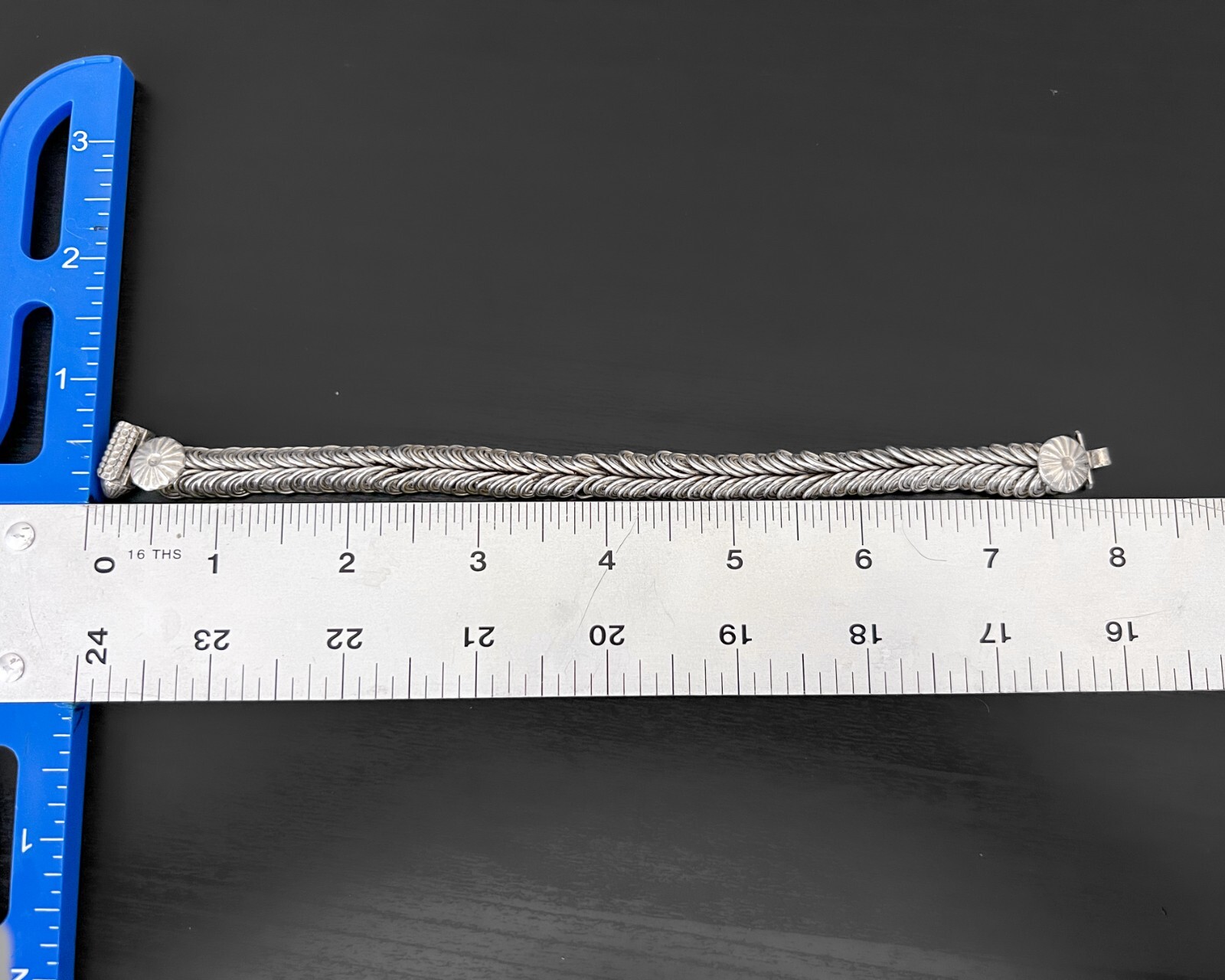 43g Vtg Wire Snail Egyptian Coil Wrap Spiral Heavy Link Sterling Silver Bracelet