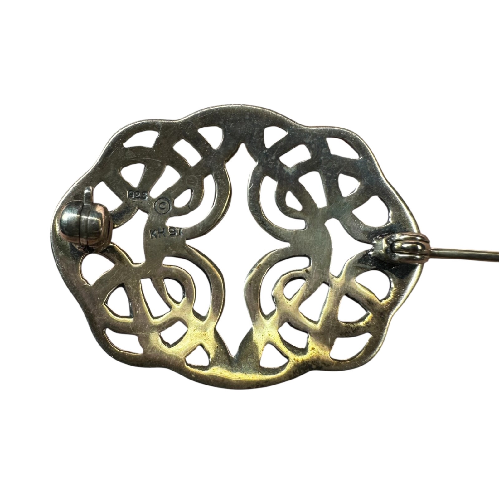 Sterling Silver Celtic Knot Open Work Art Nouveau Brooch Pin Kit Heath KH 97 1.2