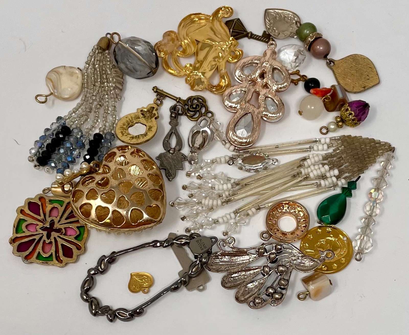 Lot Vtg & Modern Victorian Art Deco Style Pendants Findings Jewelry Craft A2