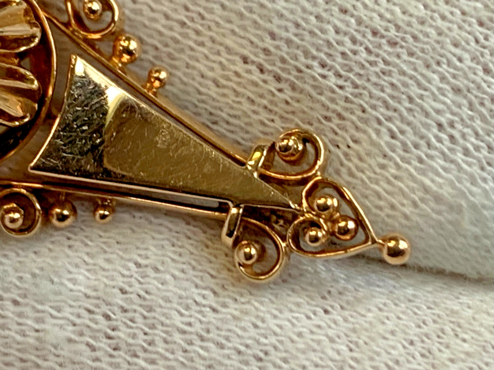 Vtg Yellow Gold Brooch 6.63g Fine Jewelry Blue Topaz Color Stone Pin *READ*