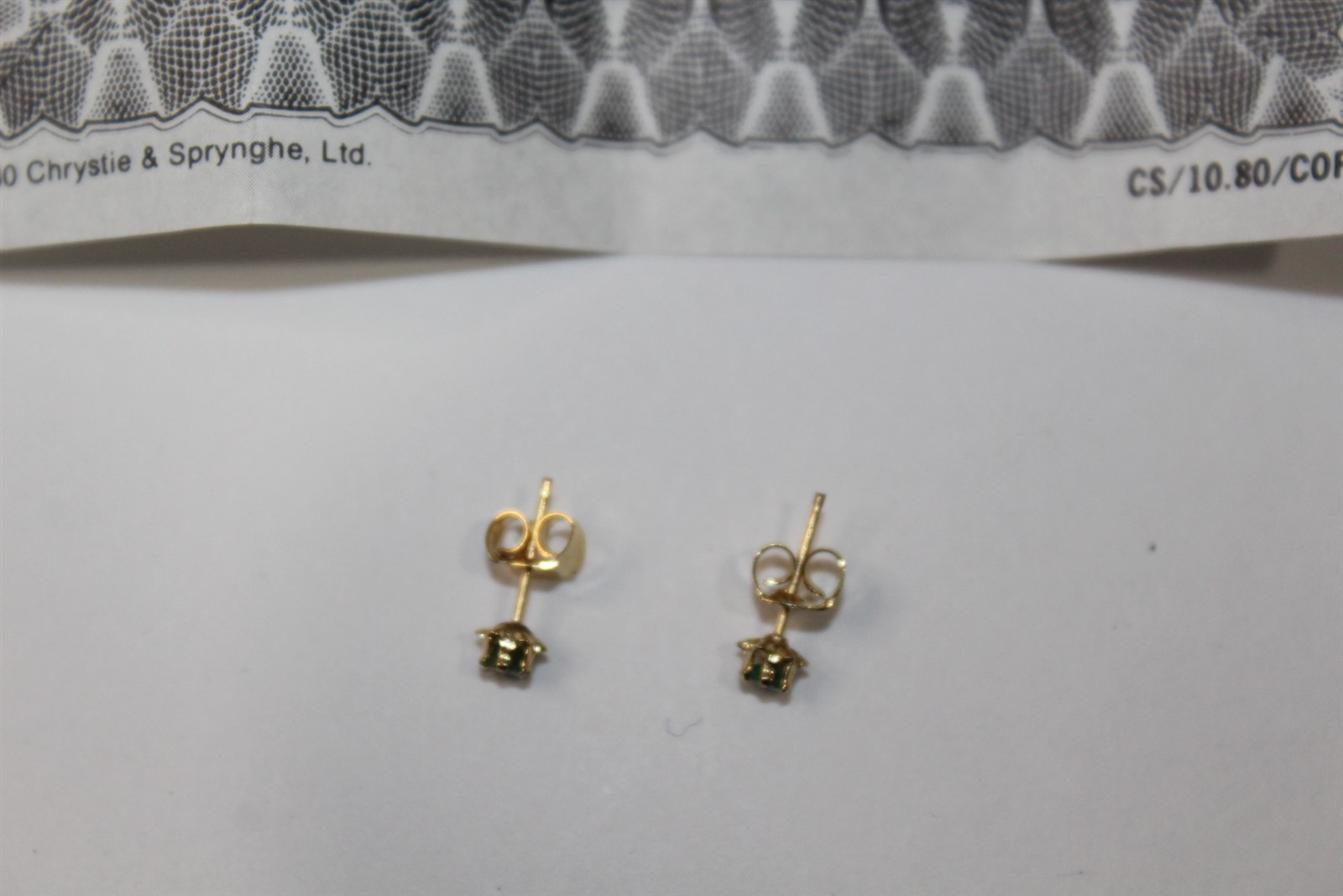 Emerald Earrings 1/4 Carat Each Vintage Retro Style