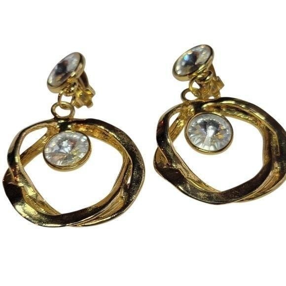 Vintage Napier Gold and Silver Hoop Earrings