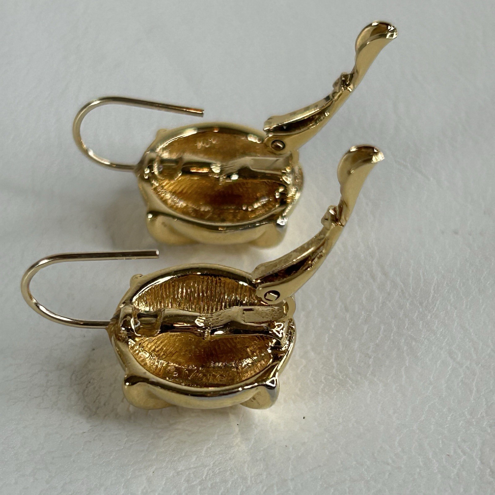 Vintage Monet Lever Back Earrings Gold Tone X Knot Criss Cross READ