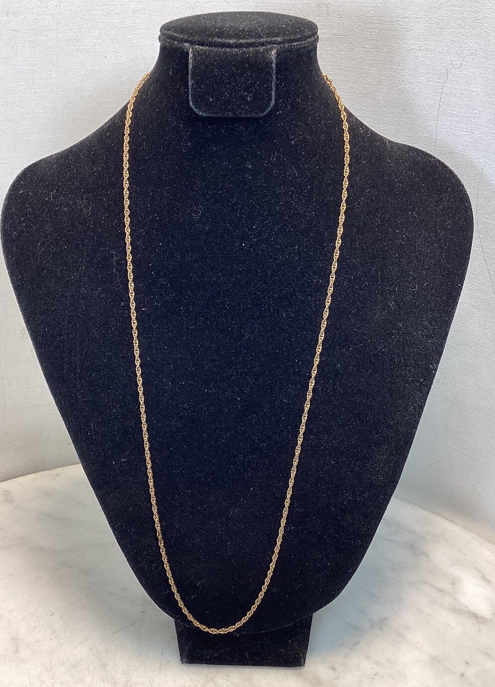 Vintage CA CO Gold Filled Rope Chain Necklace 24” Long